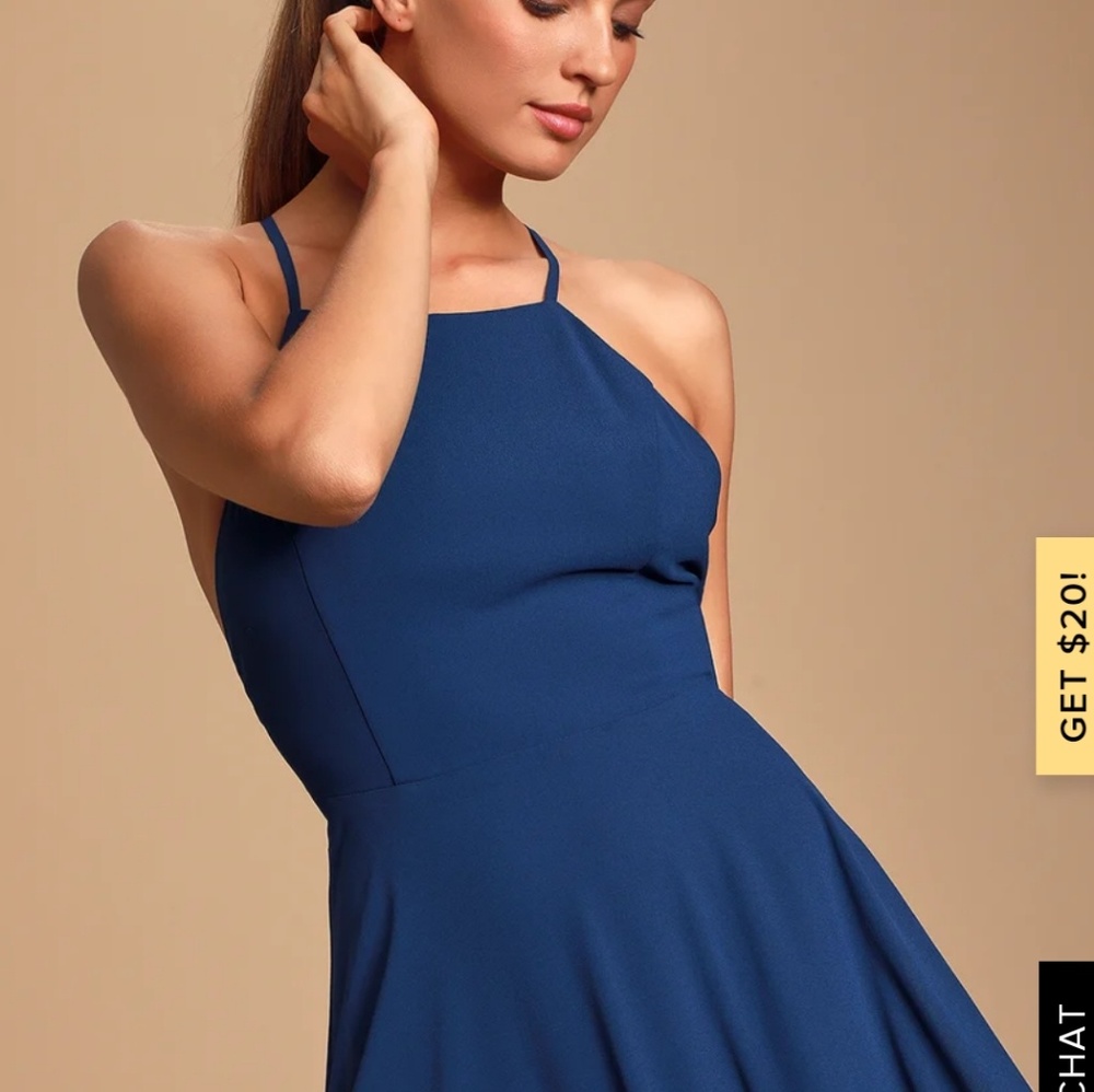 LULU'S : Navy Blue Maxi Dress